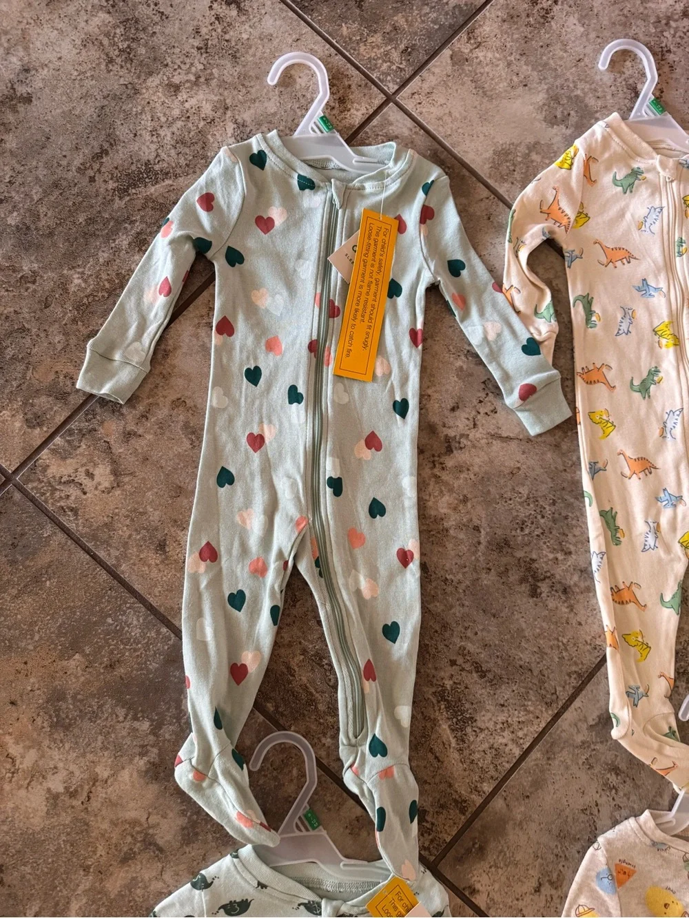 NWT Bundle of (4) Footie Full Zip Pajamas pjs size 6-12 months